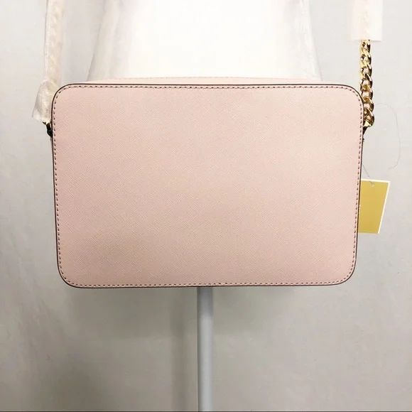 NEW Michael Kors Jet Set Large East West Leather Crossbody Purse Bag, Blush Pink